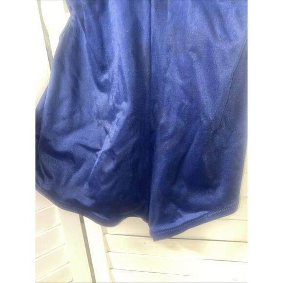 Vintage 1970 DeWeese Design Navy W/ Red Trim One Piece Swimsuit Sz 16 USA Made - Picture 4 of 12